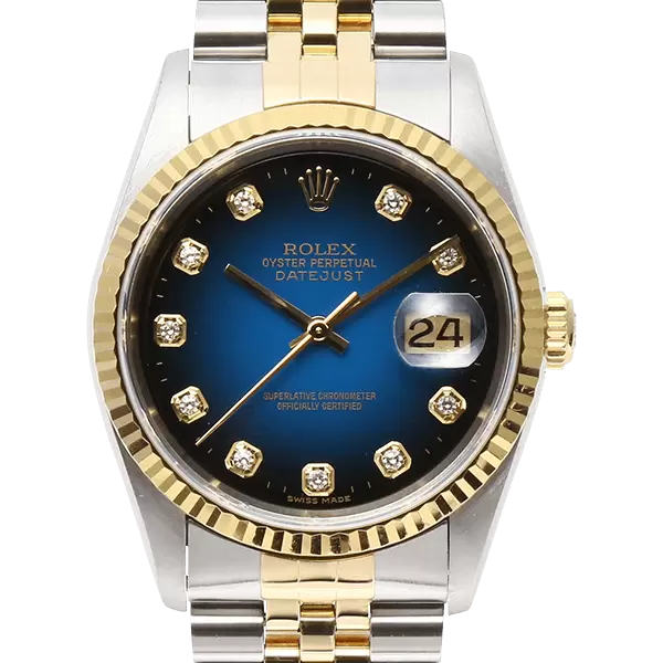 ロレックス★３コマ★16233G★ROLEX レンタル商品【16233G】ROLEX デイトジャスト 10Pダイヤ｜カリトケ
