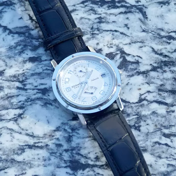中古【CL2.810】エルメス（HERMES） クリッパー パワーリザーブ ｜カリトケ