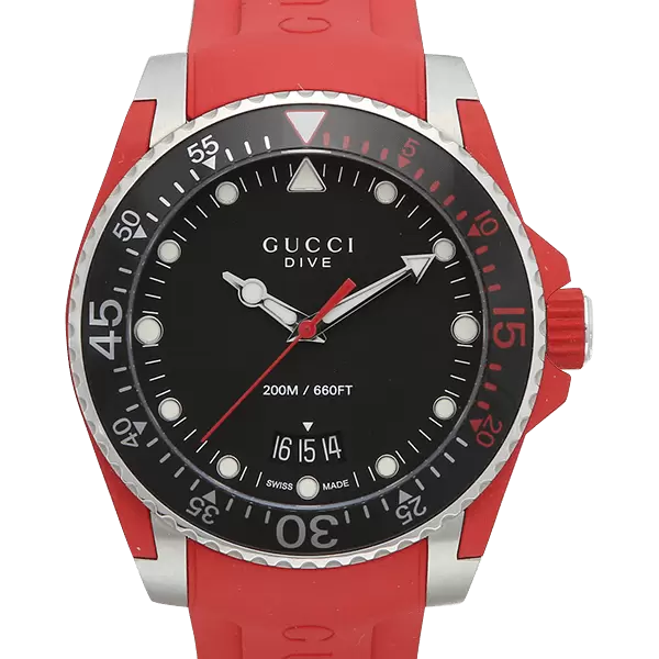 本物✨美品GUCCI／グッチ DIVE 136.3スネーク黒文字盤 デイト稼働品 本物✨美品GUCCI／グッチ DIVE 136.3スネーク黒文字盤 デイト