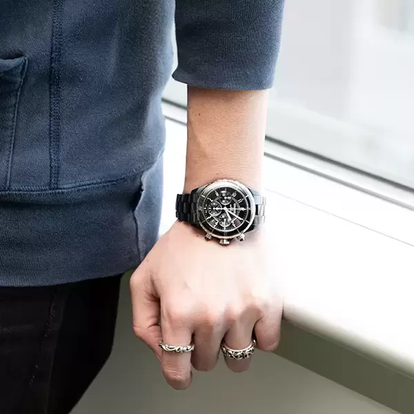 CHANEL J12 41ミリ　コマ シャネル / CHANEL J12 クロノグラフ 41MM H1419 ブラックラッカー