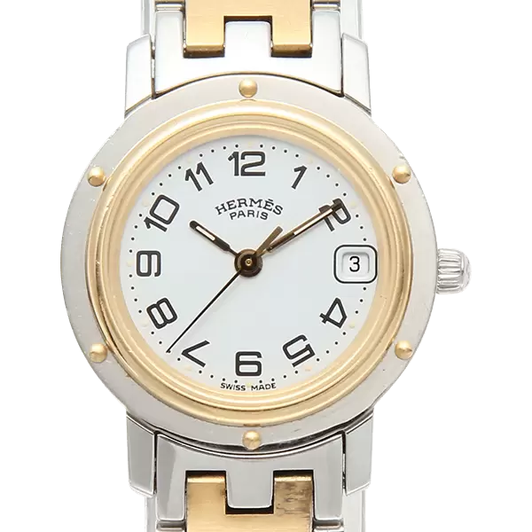CL4.220】HERMES 'エルメス 時計'クリッパー ブラック☆極美品☆