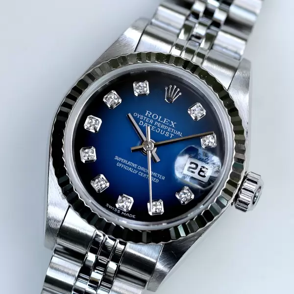 ロレックス　デイトジャスト　79174G 10Pダイヤ 79174G ブルー ROLEX（ロレックス）デイトジャスト 10Pダイヤ 中古