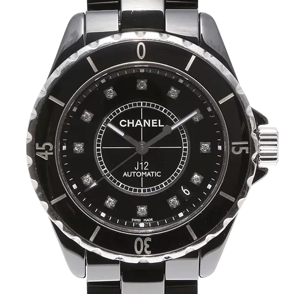 【稼働 美品】CHANEL J12 デイト12P ダイヤ 中古【H1626】シャネル（CHANEL） J12 12Pダイヤ 38mm ブラック｜カリトケ