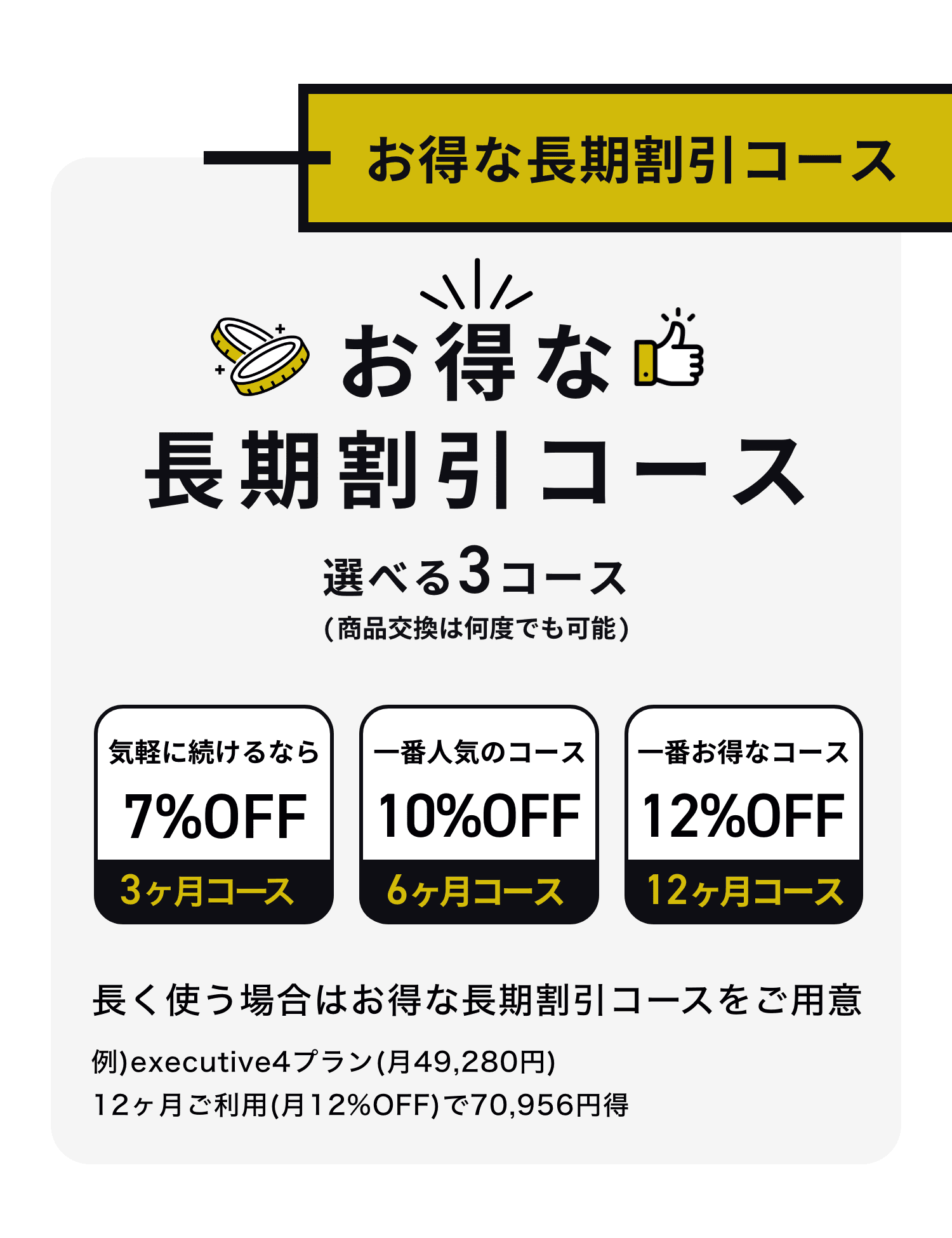 お得な長期割引コース